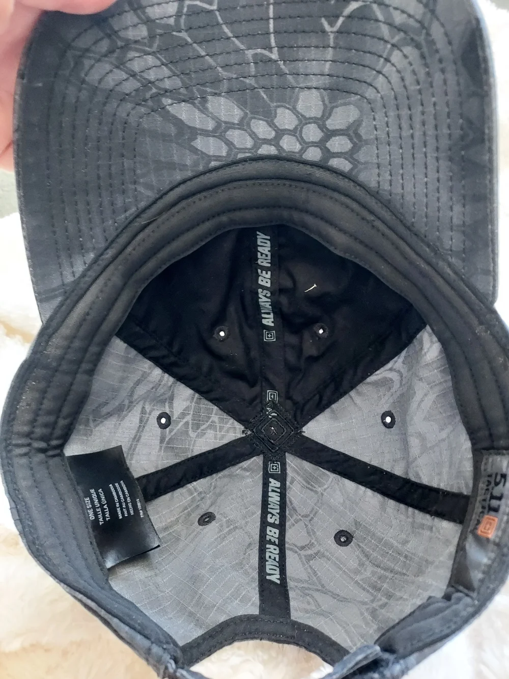 5.11 Tactical Black Kryptek-Pattern Flag Bearer Adjustable One Size Patch Cap